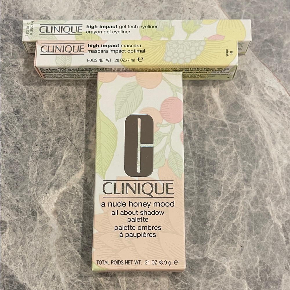 Clinique bundle Mascara, Eyeliner and Shadow Palette (Brand New)